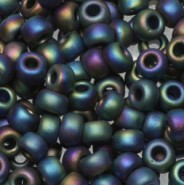 Miyuki rocailles Perlen 6/0 - Opaque matte ab black 6-401fr